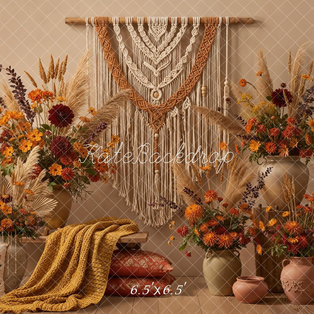 Kate Boho Macrame Pampas Grass Floral Vases Backdrop Designed by Emetselch