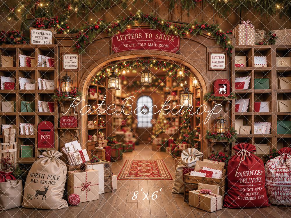 Kate Christmas Mail Room Letters to Santa Workshop Printed Backdrop Designed by Emetselch