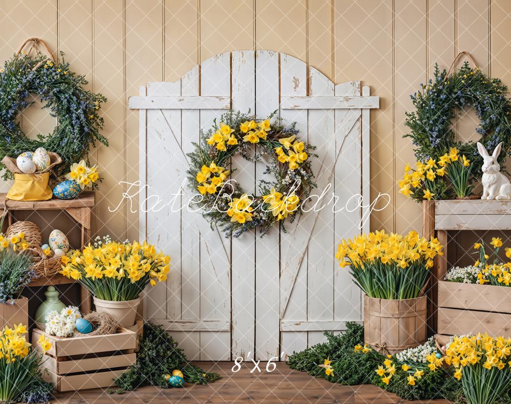 Backdrop per Porta Florale Gialla con Coniglio di Pasqua Progettato da Emetselch