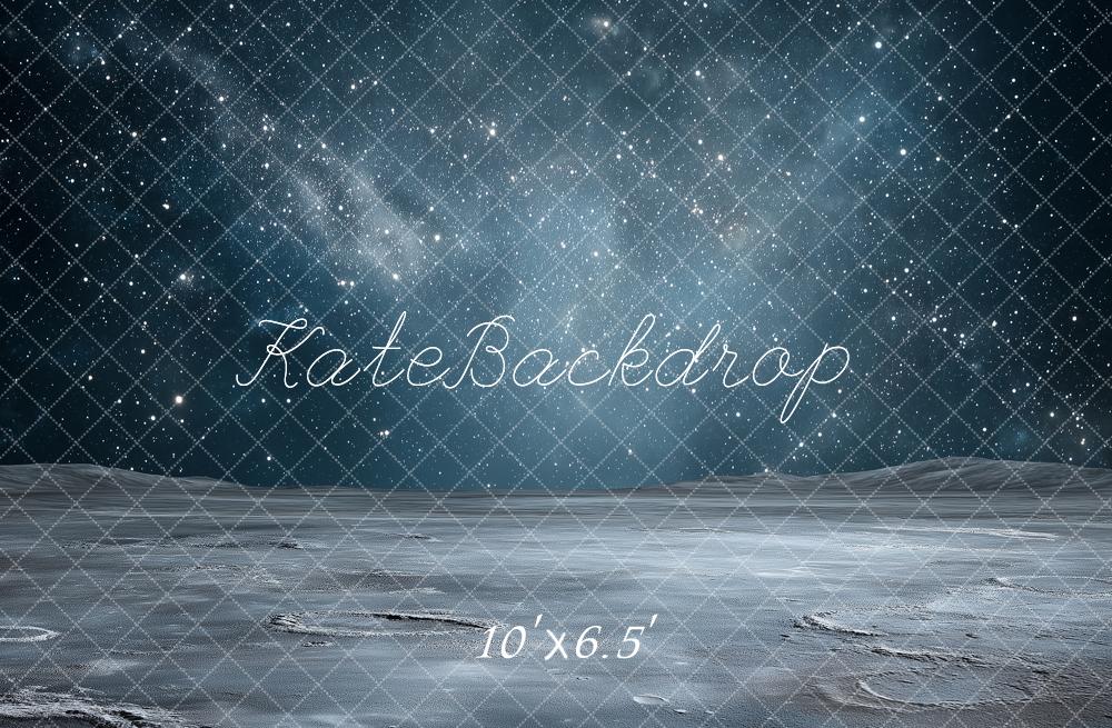 Kate Starry Sky Galaxy Moon Surface Printed Backdrop Designed by Angela Miller
