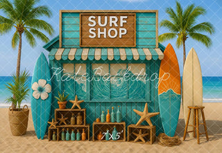 Negozio di Surf Estivo Spiaggia Sfondo Designed by Ashley Paul
