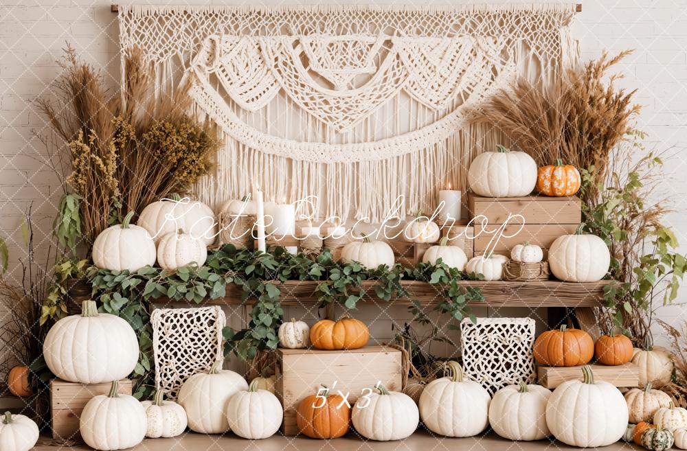 Rustic Boho Autumn Pumpkin Backdrop