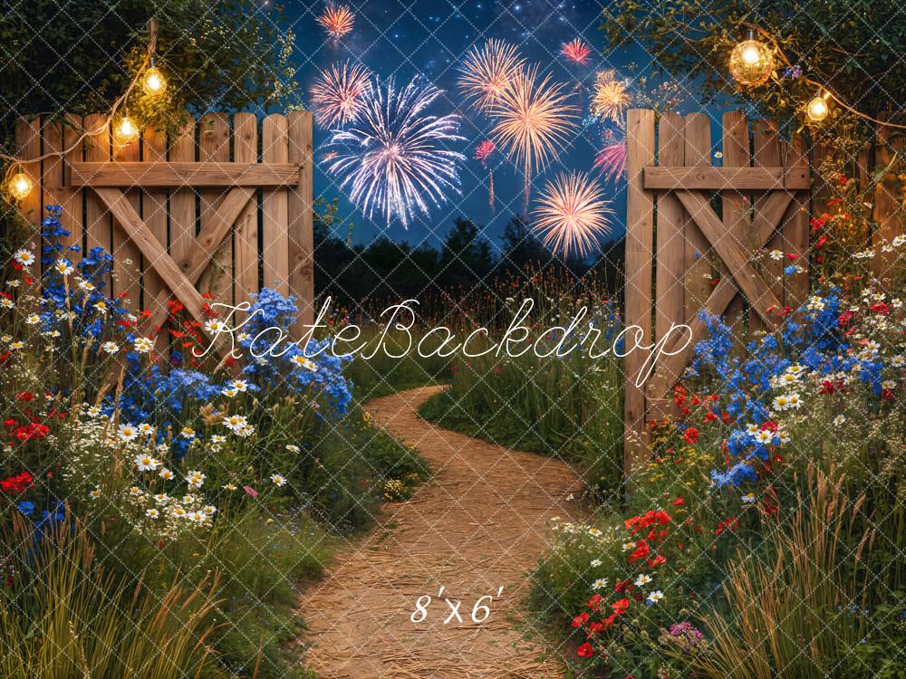Kate Independence Day Garden Fireworks Gate Backdrop Designed by Emetselch