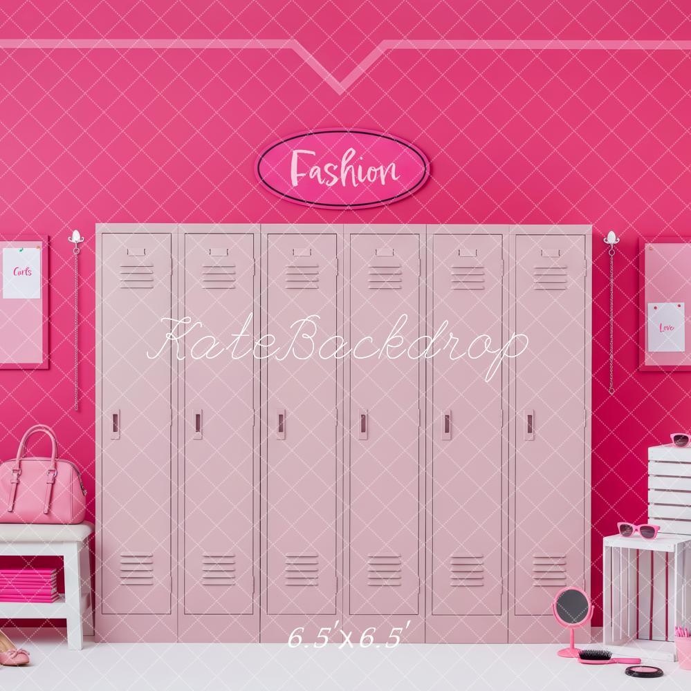 Kate Barbie Pink Lockers Fashion Room Backdrop Designed by Patty Roberts