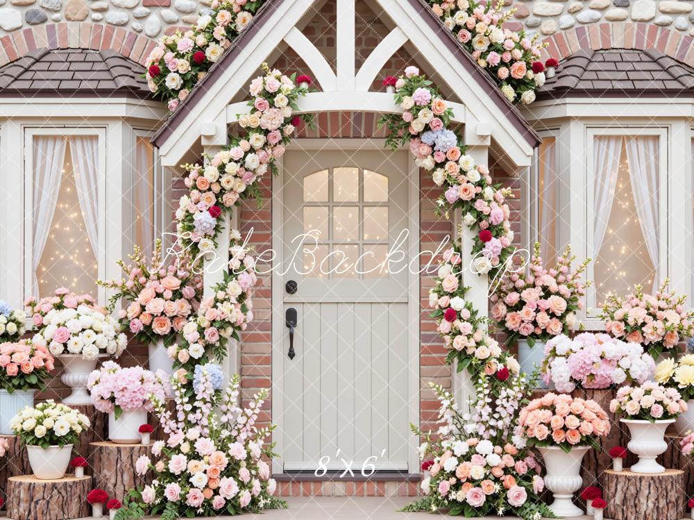 Kate Spring Flower Arch Cottage Doorway Backdrop Designed by Mini MakeBelieve