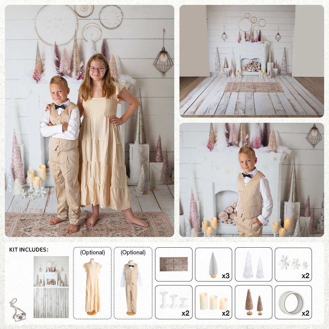 RTS Kate Pink and Gold Boho Christmas Photo Kit Photography Backdrops&Props Themed Bundle