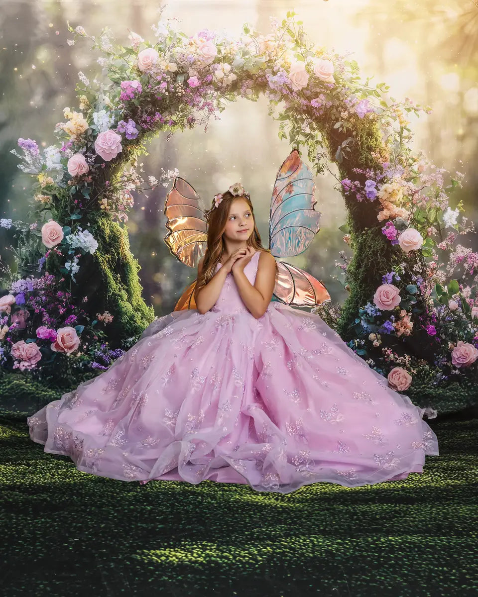 Kate Fantasy Fairy Floral Arch Backdrop Designed by Mini MakeBelieve