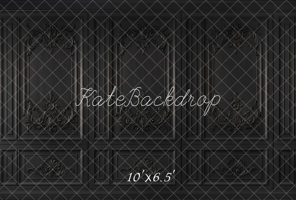 Kate Vintage Black Ornate Wall Printed Backdrop Designed by Kate Image