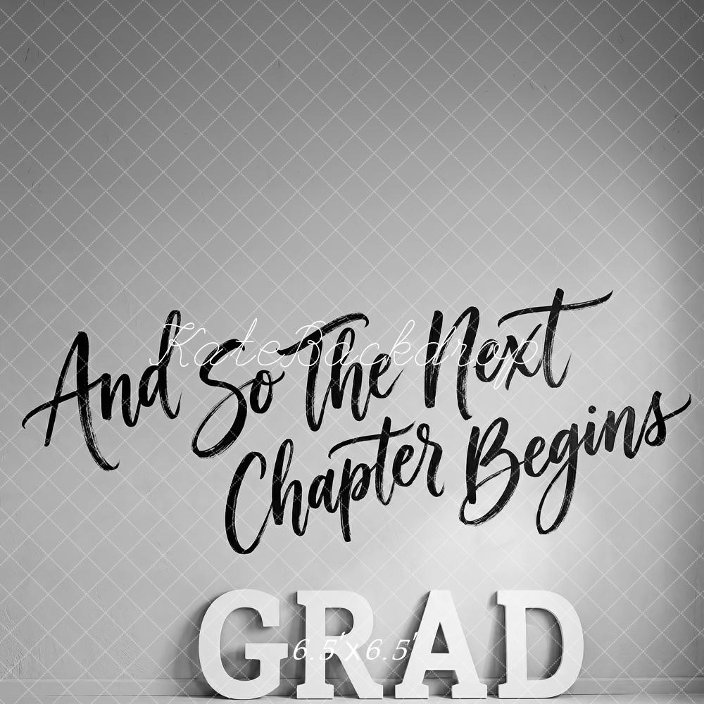 Kate Graduation Black White Grad Letters Quote Printed Backdrop Designed by Patty Roberts