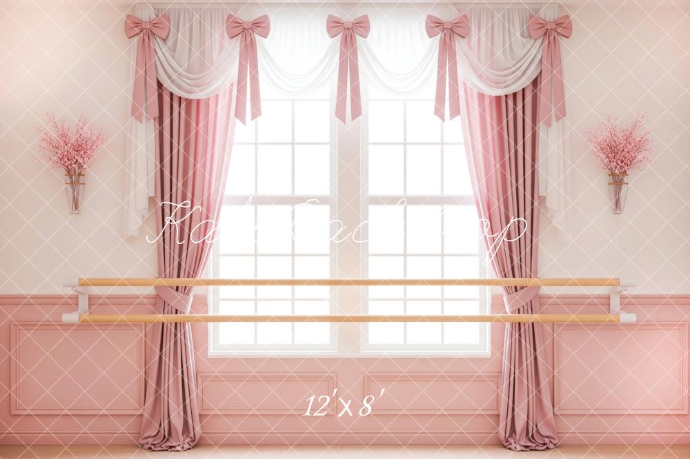 Kate Pink Ballet Barre Window Curtains Backdrop Designed by Patty Roberts