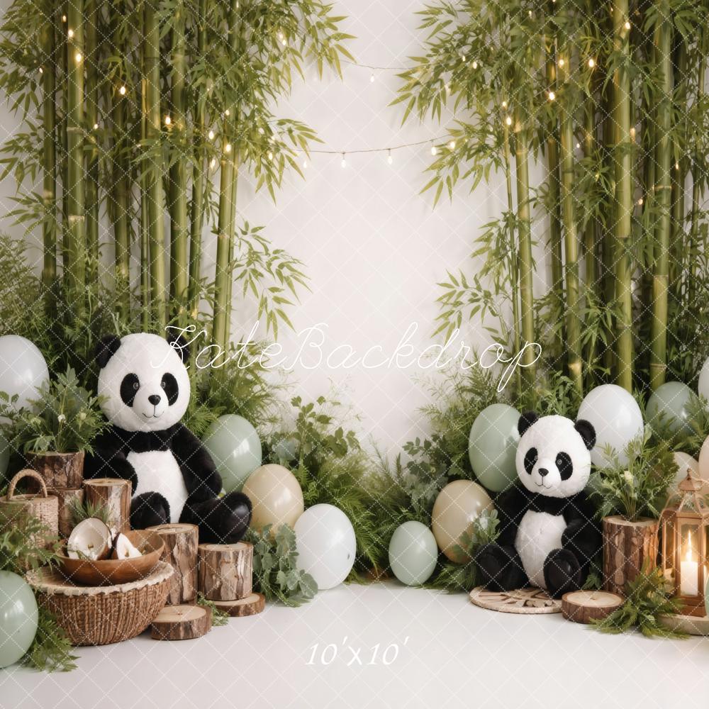 Kate Panda Bamboo Forest Balloons Lanterns Printed Backdrop Designed by Vertigo Productions