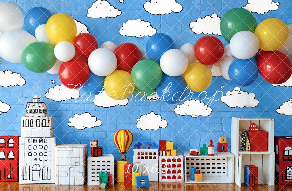Kate Birthday Balloon Cityscape Toys Kids Backdrop Designed by Emetselch