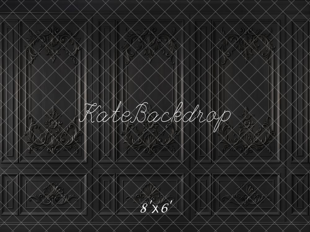 Kate Vintage Black Ornate Wall Printed Backdrop Designed by Kate Image