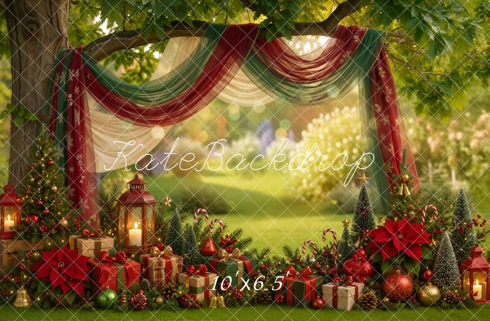 Kate Christmas Summer Outdoor Draped Arch Gifts Lanterns Printed Backdrop Designed by Emetselch
