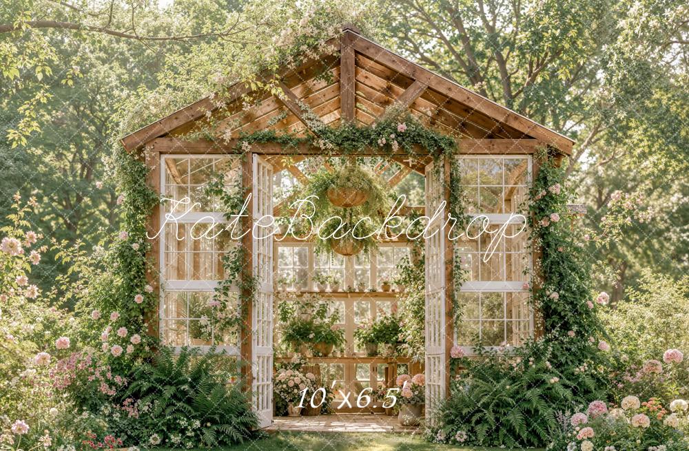 Kate Summer Greenhouse Flower Arch Garden Printed Backdrop Designed by Emetselch