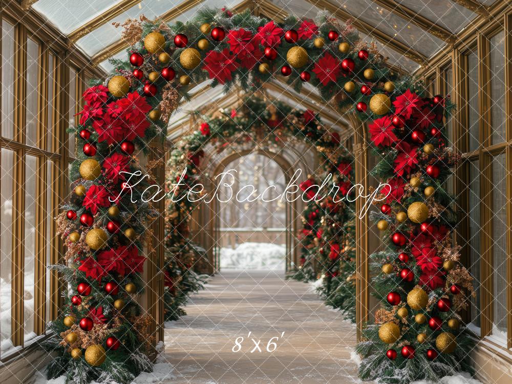 Kate Christmas Flower Archway Greenhouse Ornaments Backdrop Designed by Mini MakeBelieve