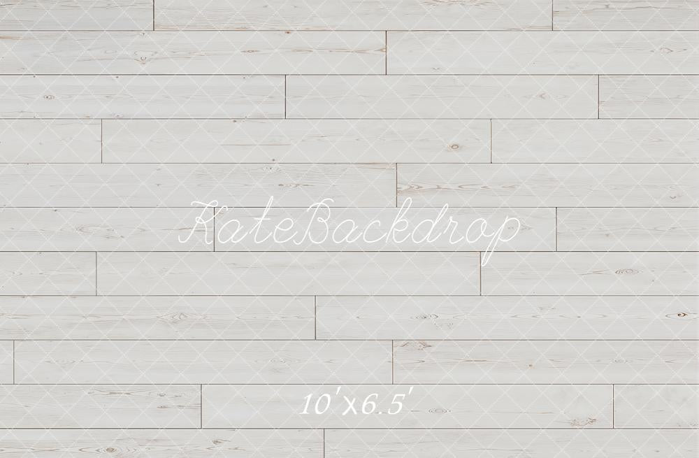 Kate White Wood Plank Floor Printed Backdrop Designed by Kate Image