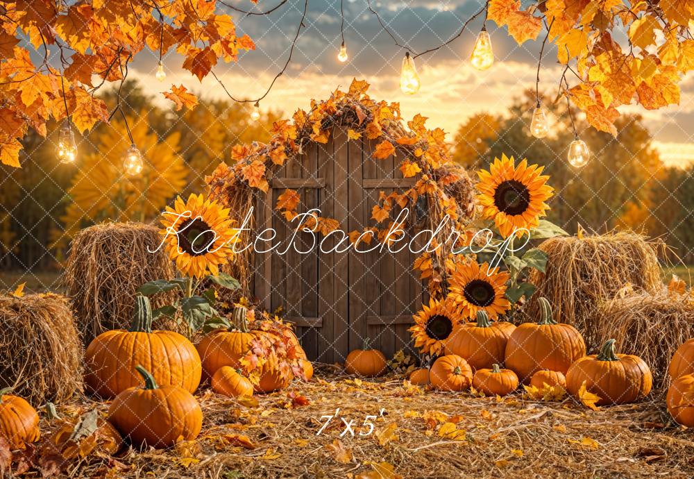 Rustic Fall Backdrop Rustic Autumn Harvest Pumpkin Backdrop