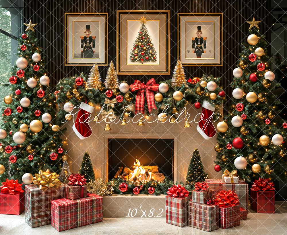 Kate Christmas Fireplace Tree Garland Framed Pictures Gifts Backdrop Designed by Mini MakeBelieve