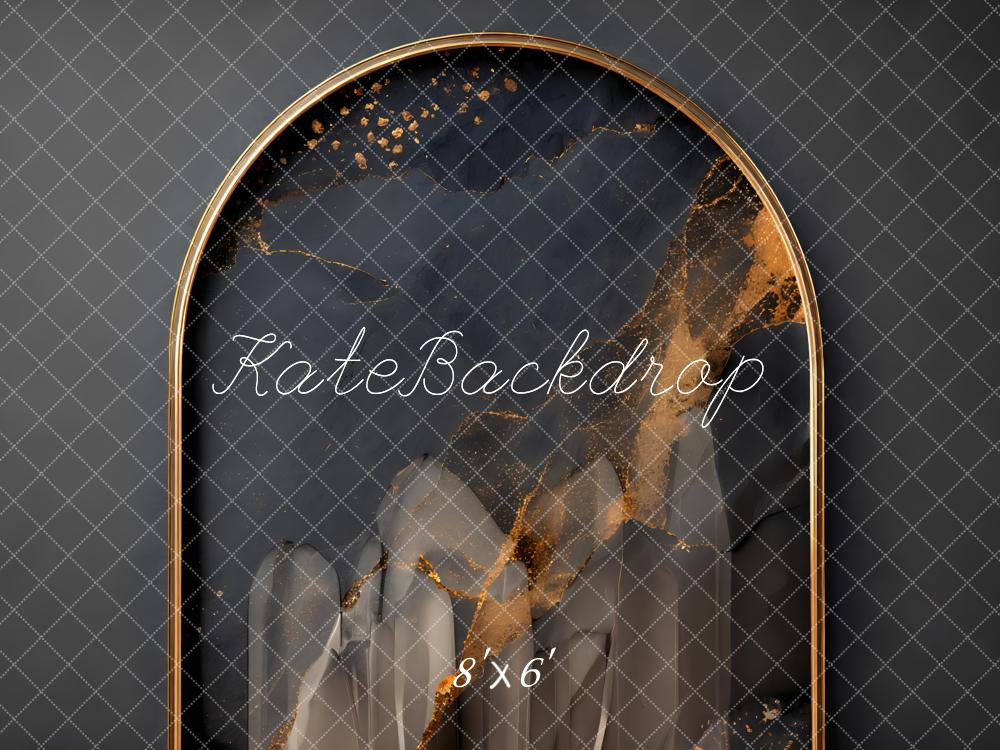 Kate Black Gold Abstract Arch Printed Backdrop Designed by Mini MakeBelieve