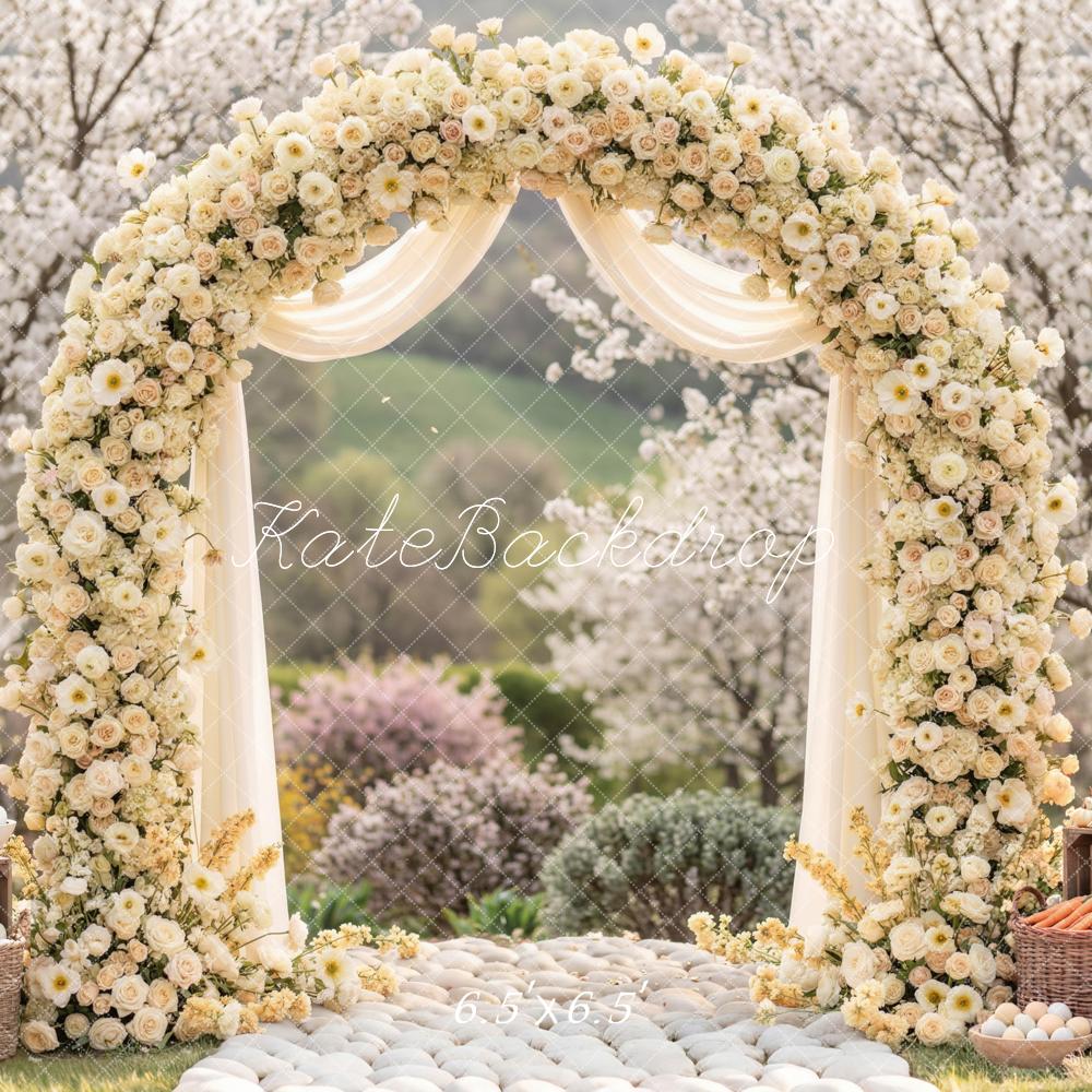 Kate Easter Bunny Flower Arch Basket Blossoms Backdrop Designed by Mini MakeBelieve