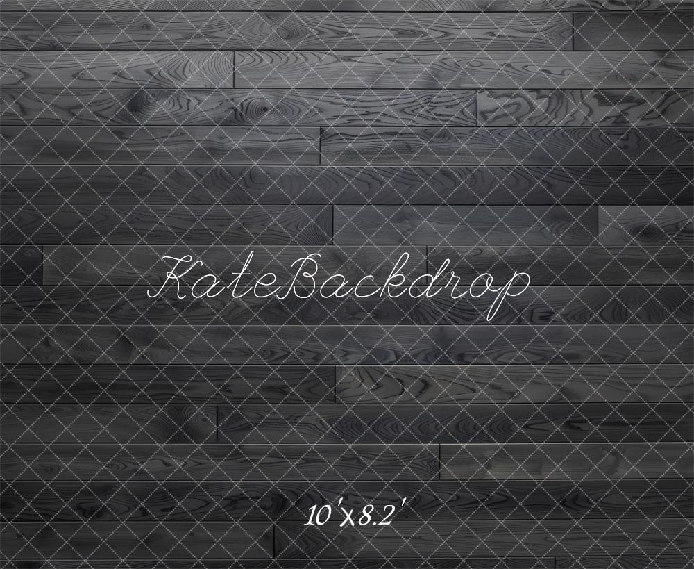 Kate Dark Gray Wood Texture Floor Backdrop Designed by Mini MakeBelieve