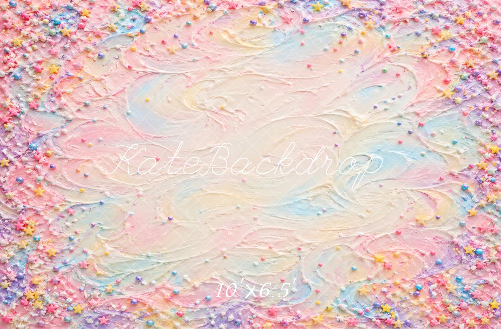 Kate Sweet Pastel Frosting Texture Sprinkles Printed Backdrop Designed by Vertigo Productions
