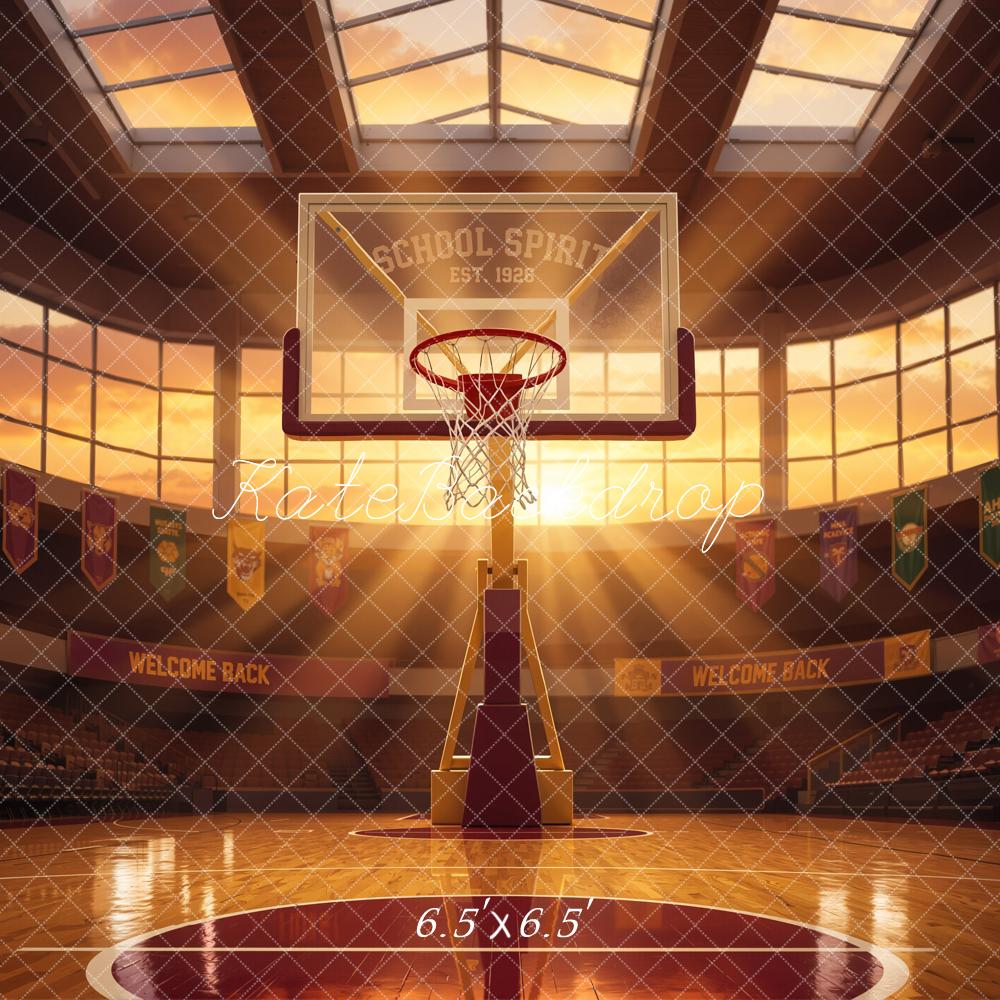 Kate Sports Basketball Court Sunlight Printed Backdrop Designed by Emetselch