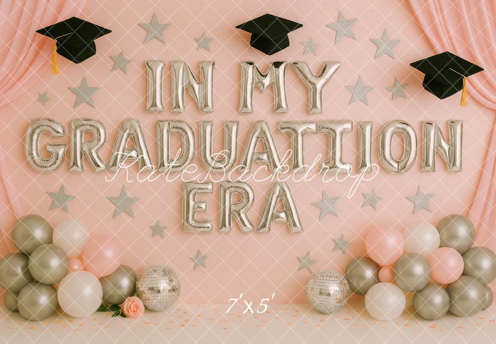 Kate Graduation Balloon Stars Pink Backdrop Designed by Patty Roberts
