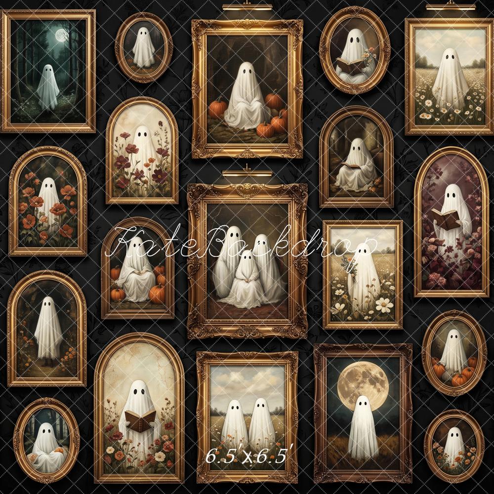 Kate Halloween Vintage Ghost Portrait Gallery Printed Backdrop Designed by Patty Roberts