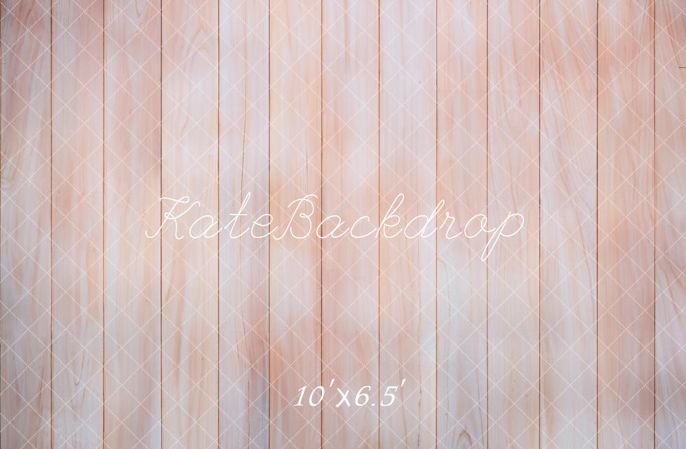 Kate Soft Peach Wooden Texture Floor Backdrop Designed by Emetselch