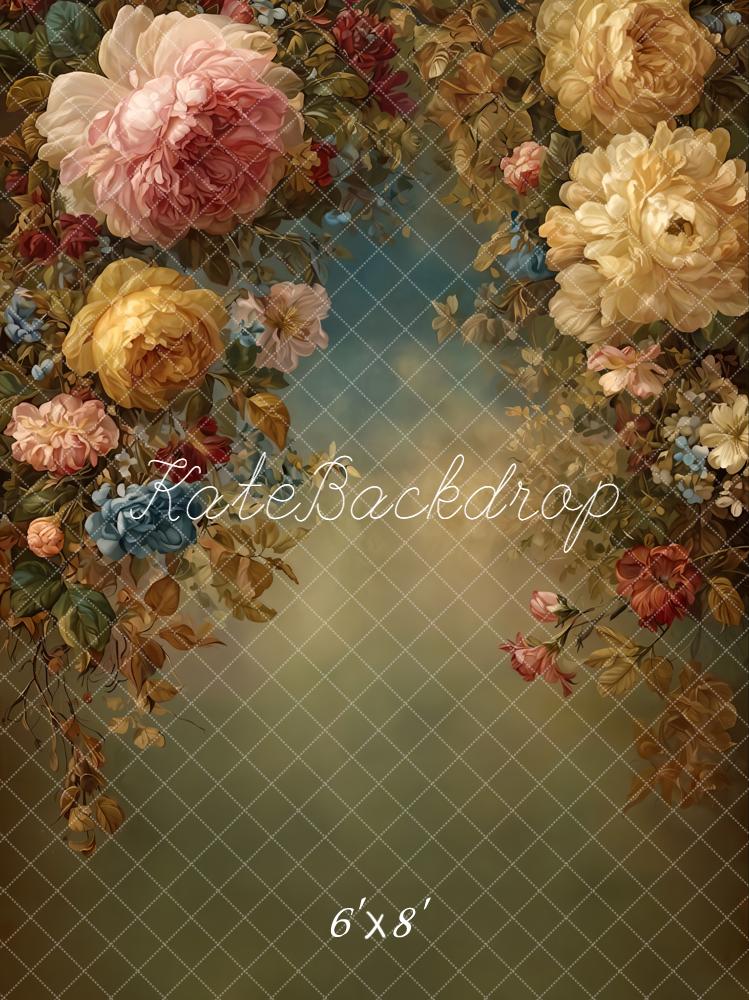 Kate Fine Art Floral Vintage Printed Backdrop Designed by GQ