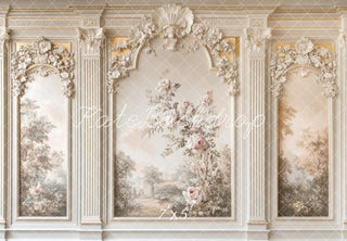 Fondo de pared vintage floral de arte interior diseñado por Mini MakeBelieve