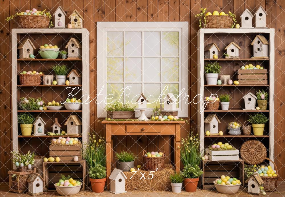 Kate Easter Bunny Birdhouse Shelf Window Backdrop Designed by Patty Roberts