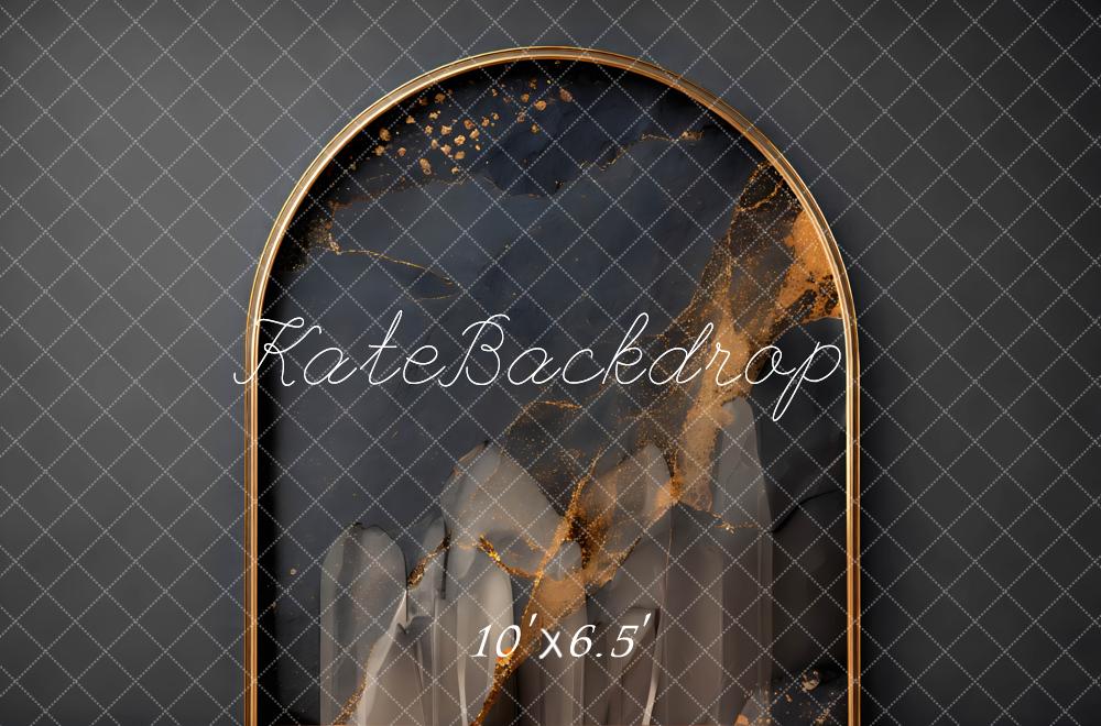 Kate Black Gold Abstract Arch Printed Backdrop Designed by Mini MakeBelieve