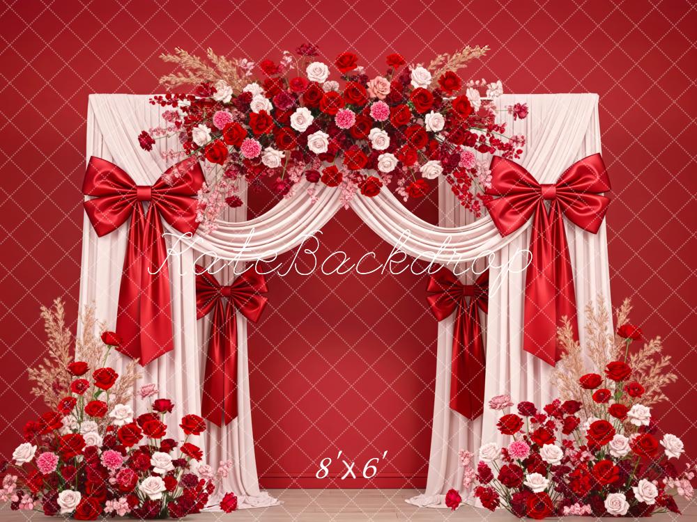 TEST Kate Mother's Day Red Flower Arch Drapes Bows Backdrop Designed by Patty Roberts