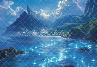 Sfondo Montano Blu Luccicante Mare progettato da Megan Leigh Photography