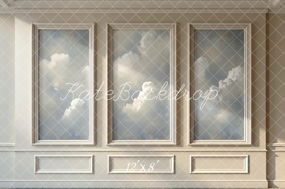 Kate Vintage Wall Cloudy Sky Panels Printed Backdrop Designed by Mini MakeBelieve