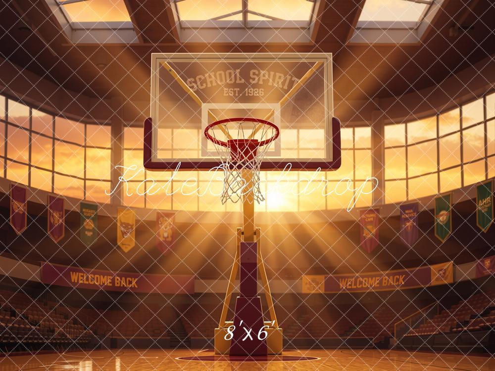 Kate Sports Basketball Court Sunlight Printed Backdrop Designed by Emetselch
