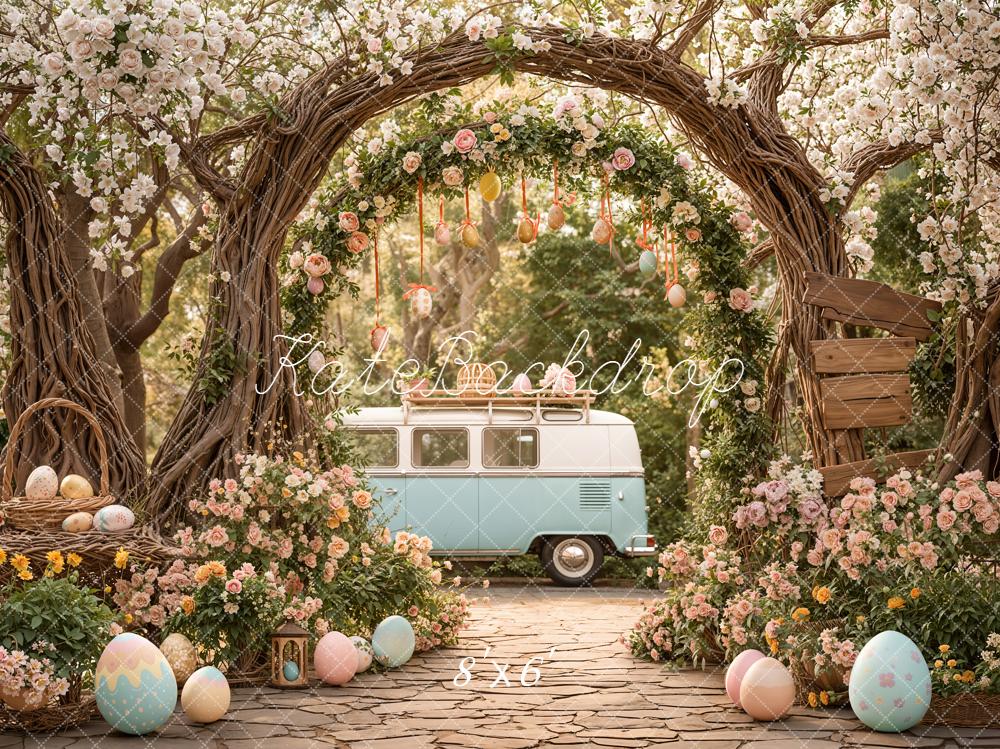 TEST Kate Easter Bunny Flower Arch Vintage Van Backdrop Designed by Emetselch