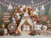 photoshoot tent Kate Cake Smash Camping Forest Campfire String Lights Printed Backdrop Designed by Mini MakeBelieve Color:Gloss Cast Battleship / Silver Dust / Chrome / Wild CUBE AGREE C:62 SLT Backdrop Highlights YGroup_661-evo-am-tres-helmet-2017-YG