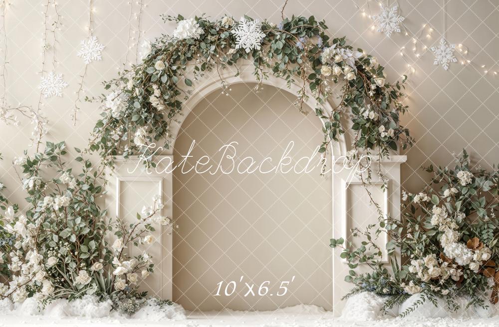 Kate Winter Flower Arch Snowflake Backdrop Designed by Emetselch