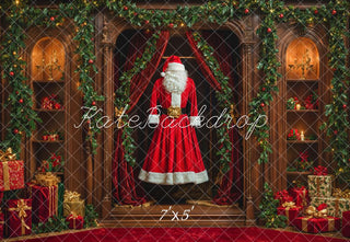 Kate Christmas Santa Costume Closet Garland Printed Backdrop Designed by Emetselch