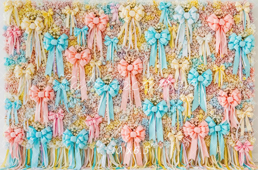 Kate Pastel Bow Ribbon Floral Wall Backdrop Designed by Patty Roberts