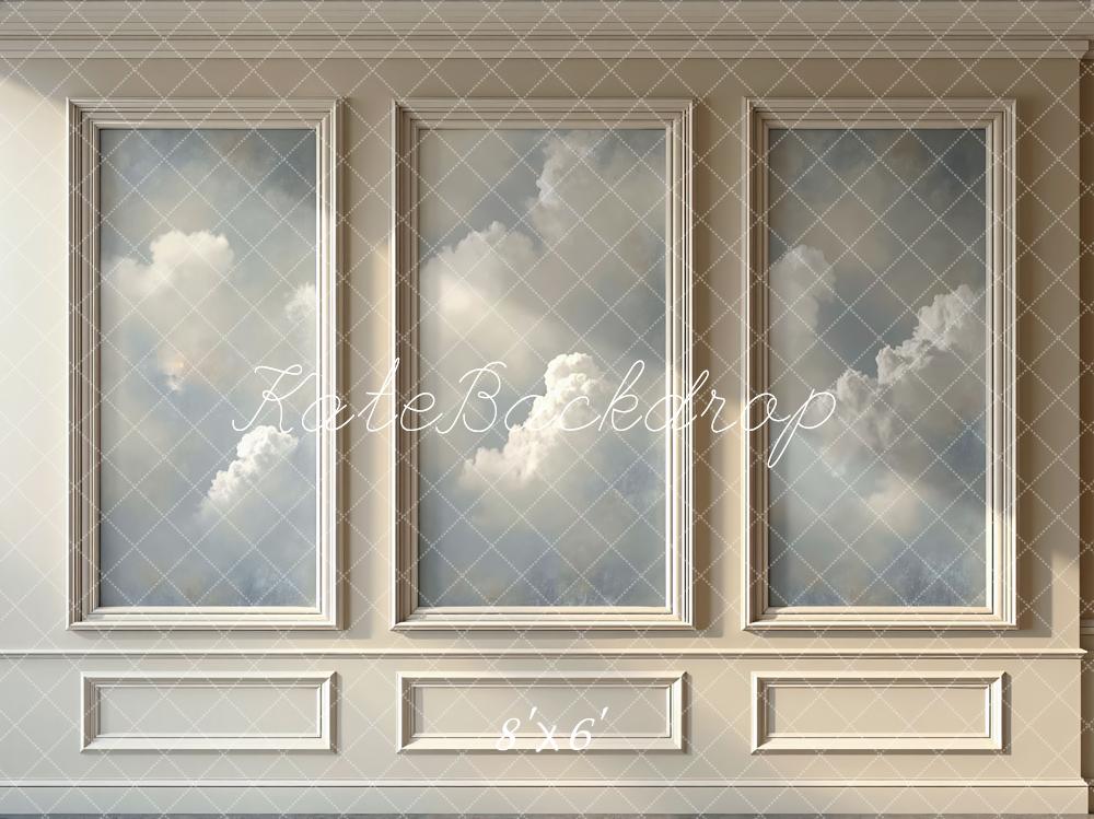 Kate Vintage Wall Cloudy Sky Panels Printed Backdrop Designed by Mini MakeBelieve