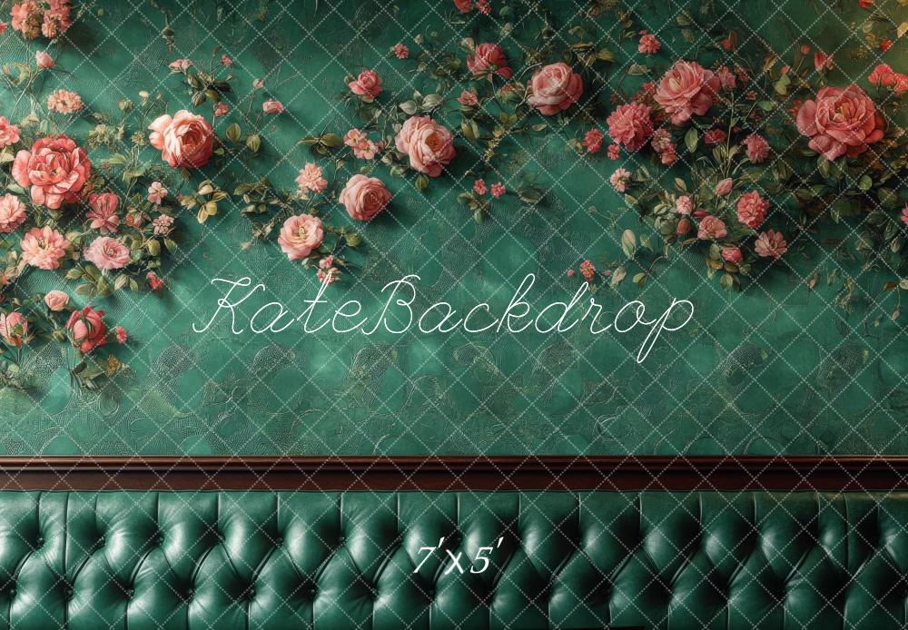 Fine Art Floral Green Vintage Foto Achtergrond Designed by Mini MakeBelieve