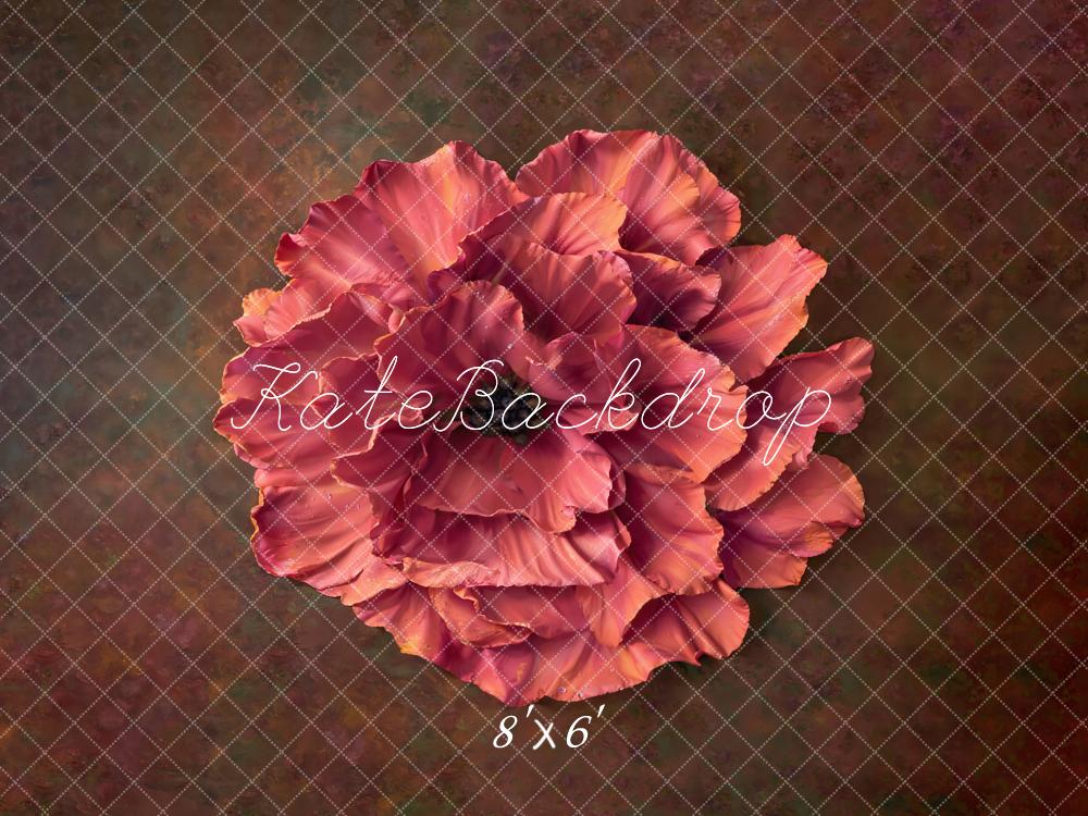 Newborn Rode Bloem Stof Abstracte Vloer Foto Achtergrond Designed by Emetselch