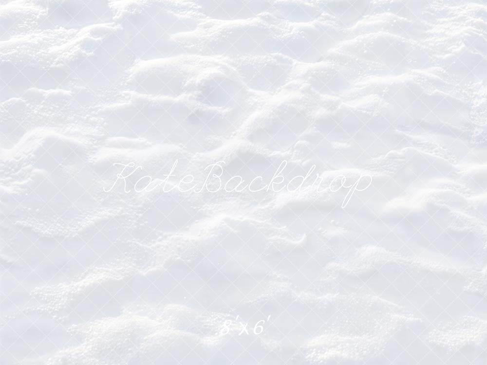 Kate Winter Snow Texture White Floor Printed Backdrop Designed by Kate Image