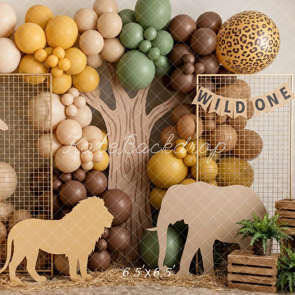 Kate Jungle Balloon Arch Safari Animals Printed Backdrop Designed by Patty Roberts