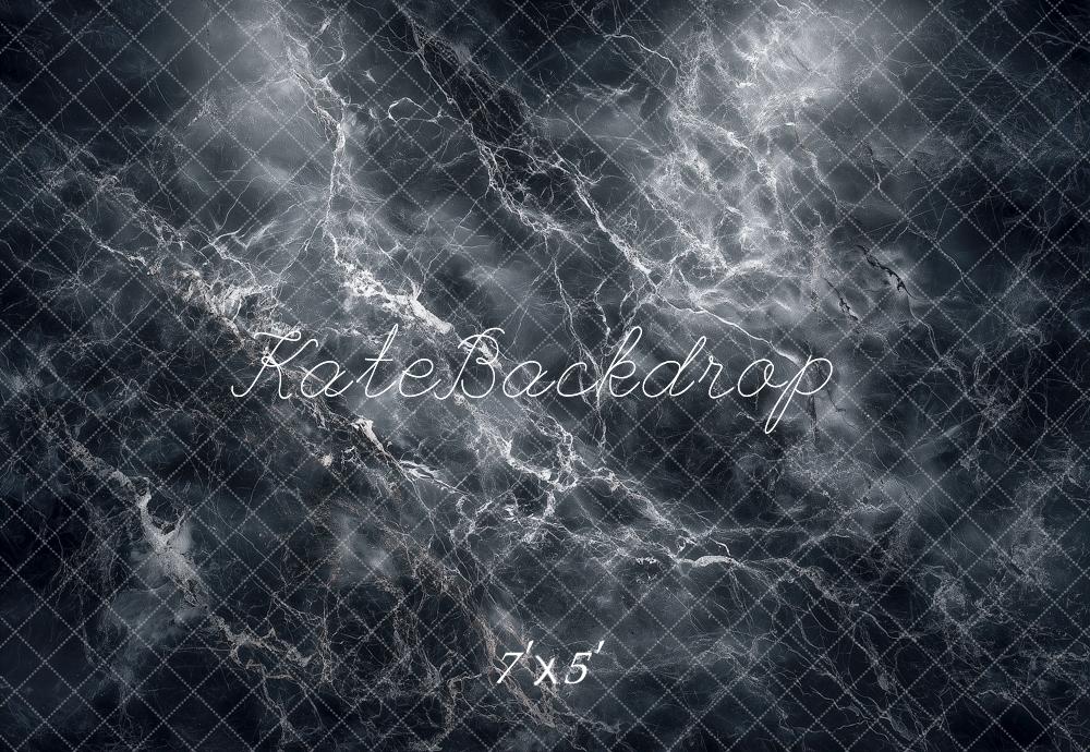 Kate Black White Cracked Abstract Printed Backdrop Designed by Angela Miller